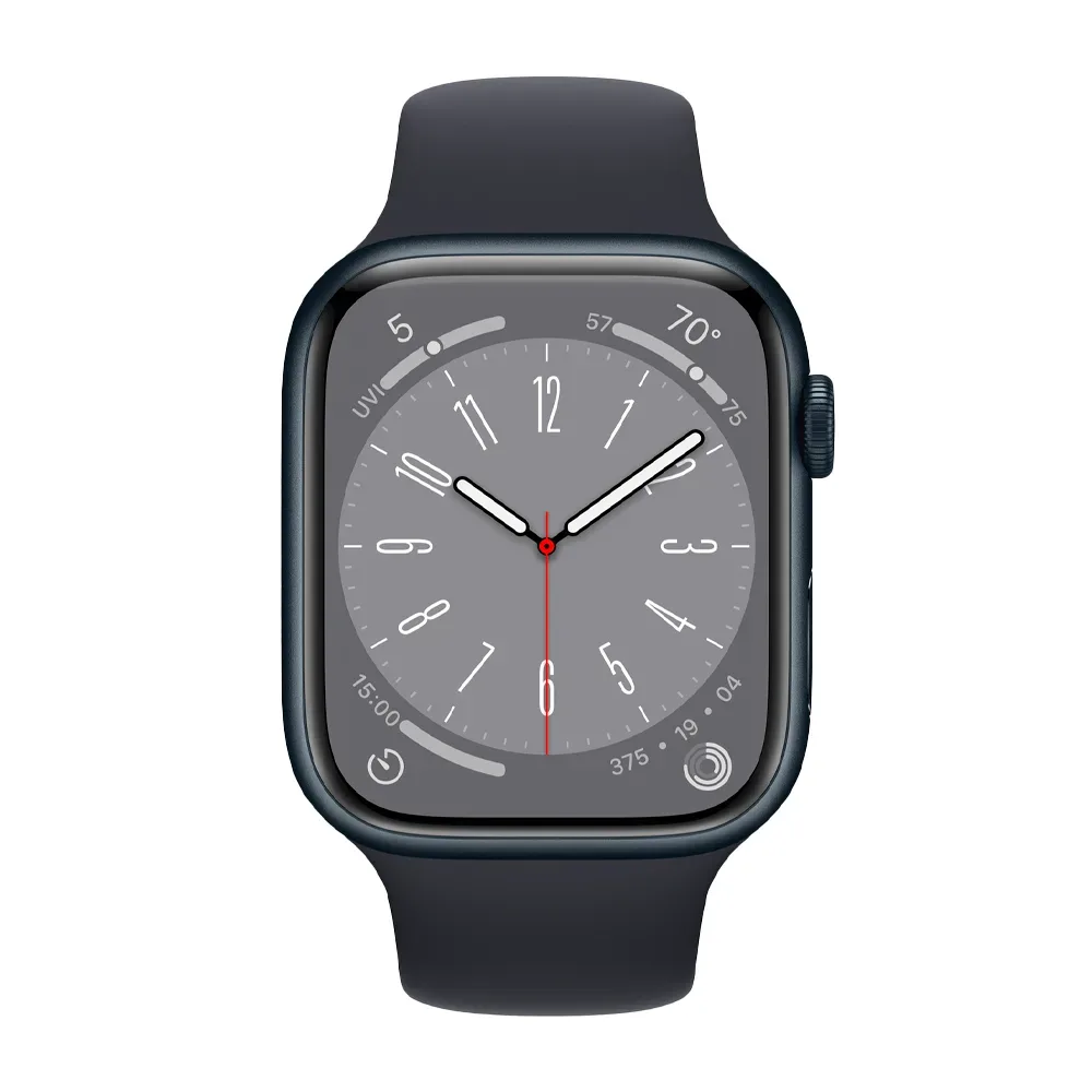 Умные часы Apple Watch Series 8 GPS, 45mm, Aluminium Case with Sport Band S/M, Midnight (Тёмная ночь)