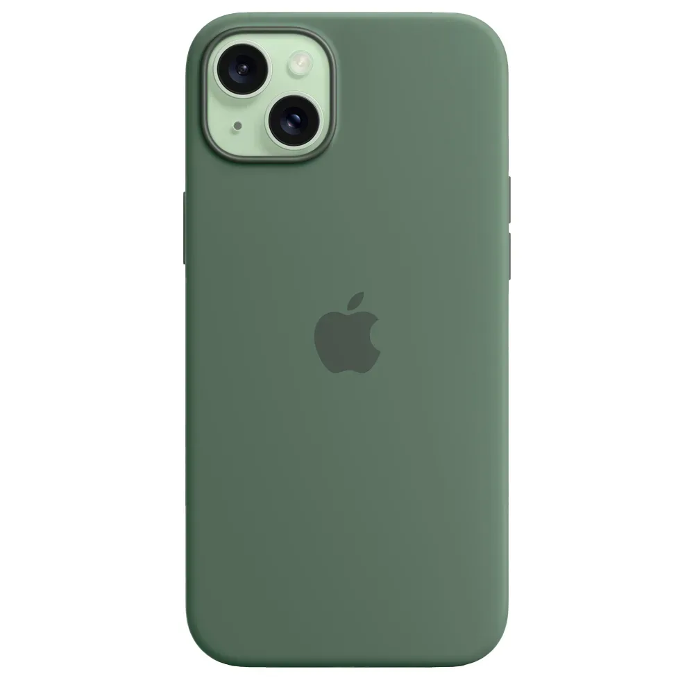 Силиконовый чехол с поддержкой MagSafe Apple Silicone Case для iPhone 15 Plus, Cypress (Кипарис)