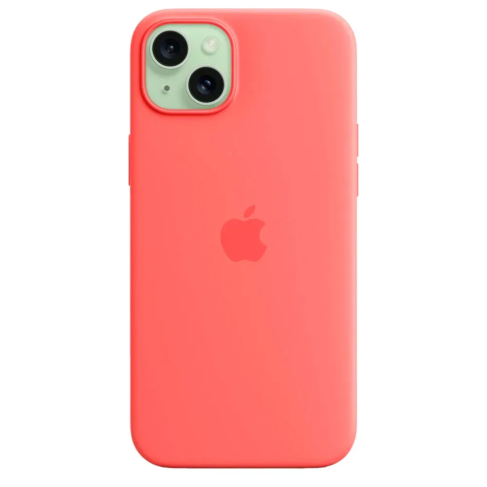 Силиконовый чехол с поддержкой MagSafe Apple Silicone Case для iPhone 15 Plus, Guava (Спелая гуава)