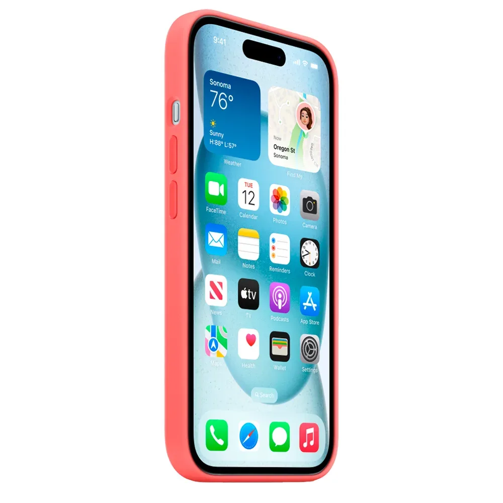 Силиконовый чехол с поддержкой MagSafe Apple Silicone Case для iPhone 15 Plus, Guava (Спелая гуава)