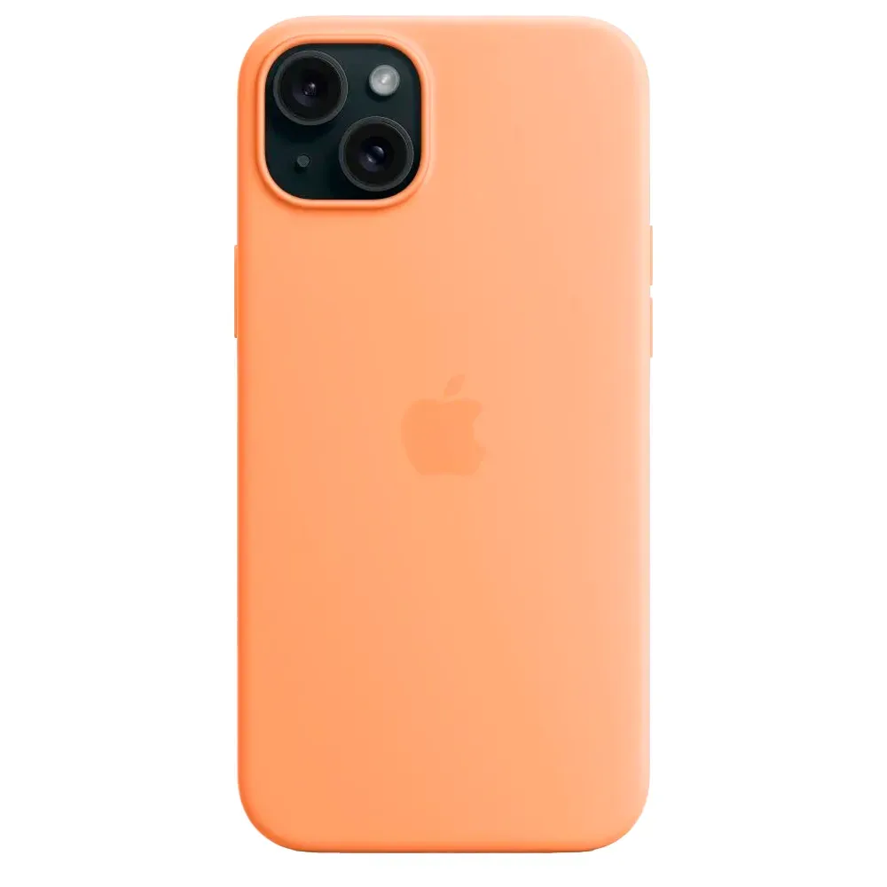 Силиконовый чехол с поддержкой MagSafe Apple Silicone Case для iPhone 15 Plus, Orange Sorbet (Апельсиновый сорбет)