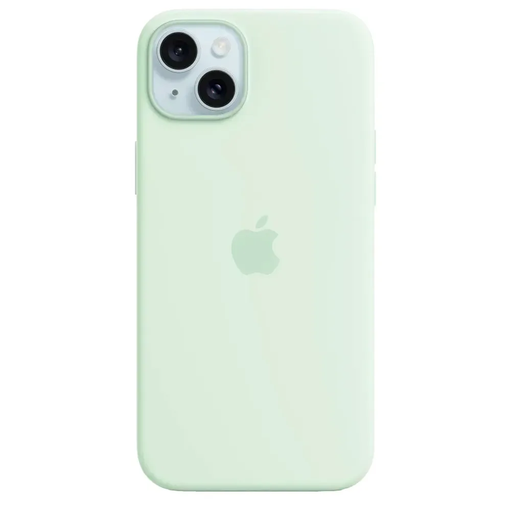 Силиконовый чехол с поддержкой MagSafe Apple Silicone Case для iPhone 15 Plus, Soft Mint (Пастельно-мятный)