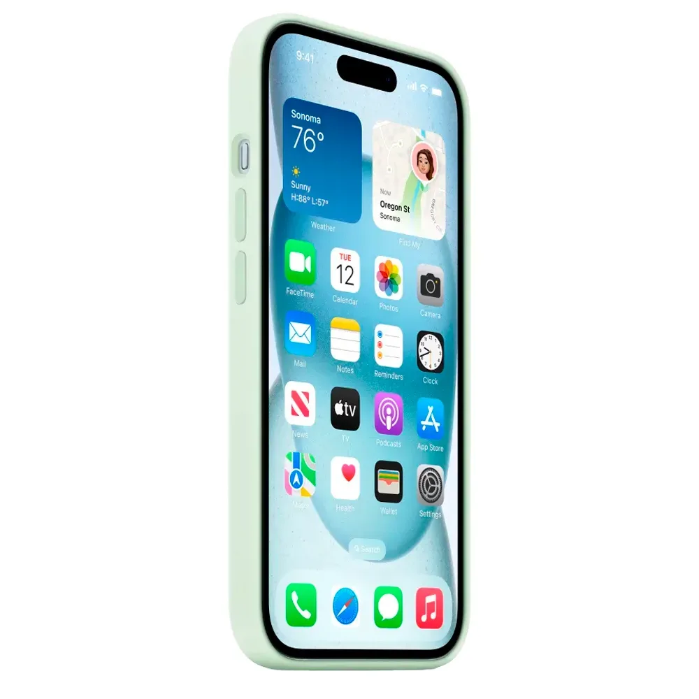 Силиконовый чехол с поддержкой MagSafe Apple Silicone Case для iPhone 15 Plus, Soft Mint (Пастельно-мятный)
