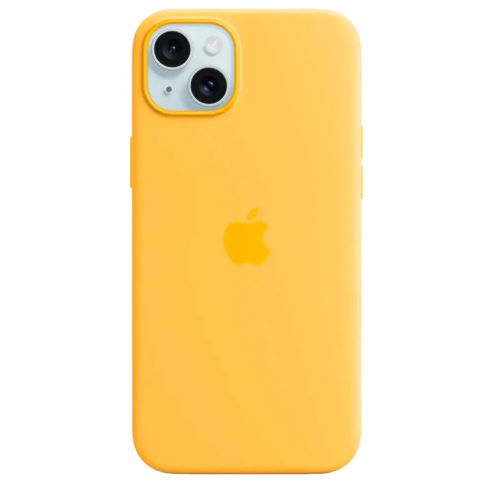 Силиконовый чехол с поддержкой MagSafe Apple Silicone Case для iPhone 15 Plus, Sunshine (Лучезарный желтый)