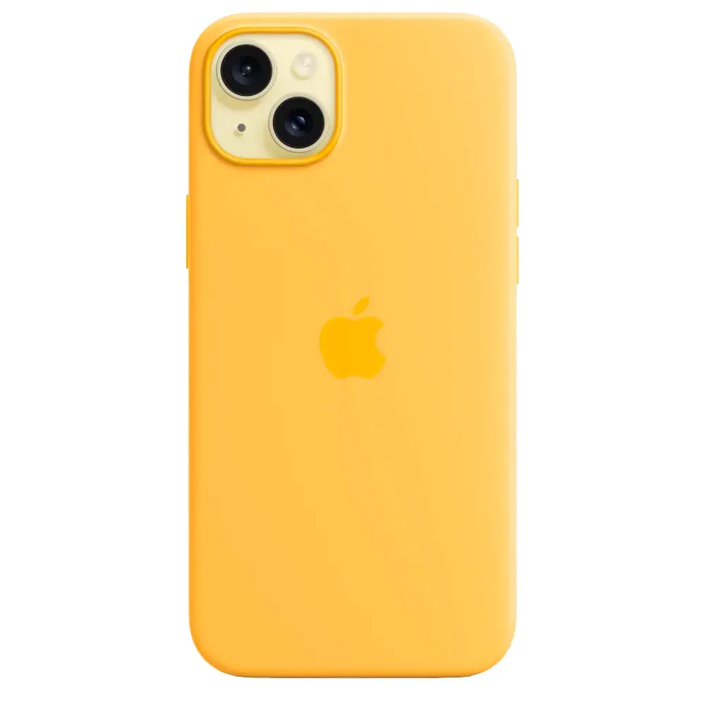 Силиконовый чехол с поддержкой MagSafe Apple Silicone Case для iPhone 15 Plus, Sunshine (Лучезарный желтый)