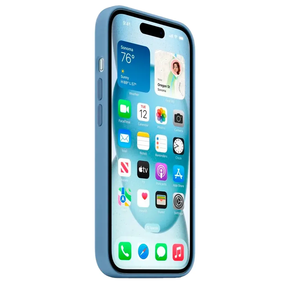Силиконовый чехол с поддержкой MagSafe Apple Silicone Case для iPhone 15 Plus, Winter Blue (Зимняя синева)