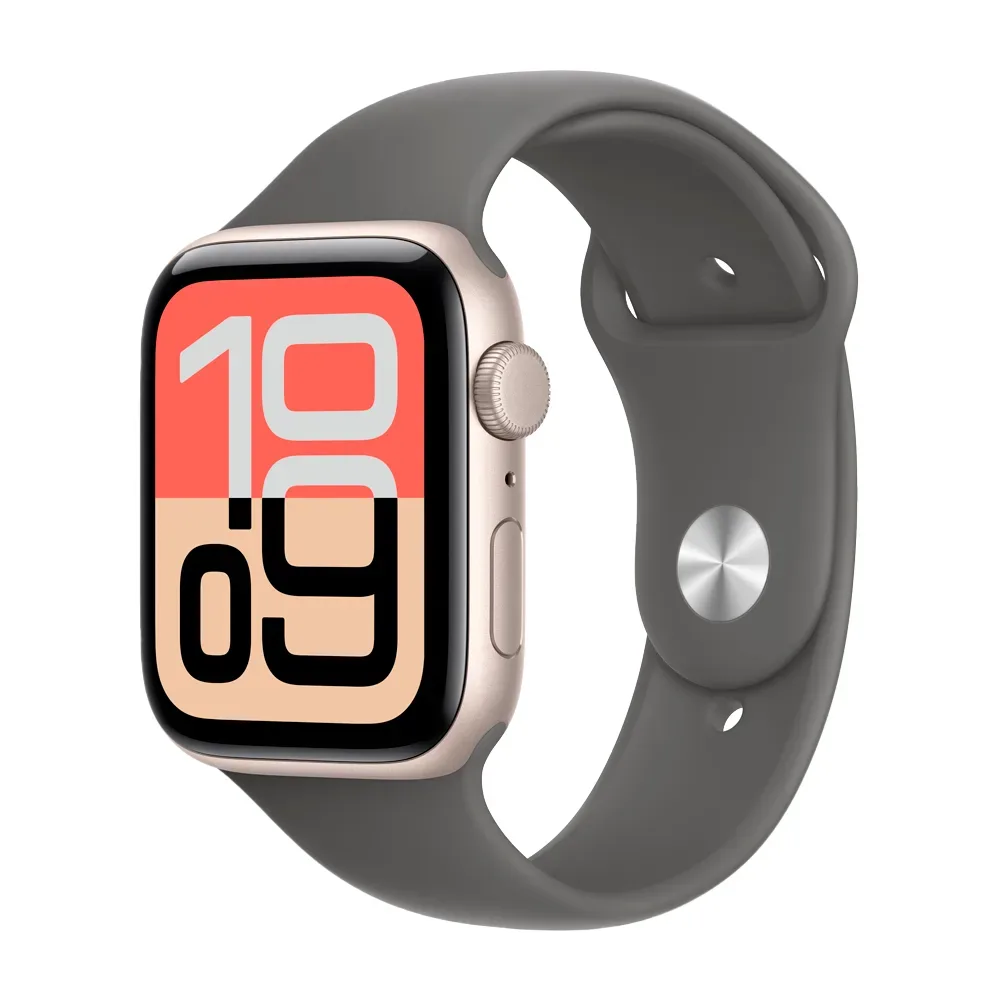 Умные часы Apple Watch SE 3 (2025) GPS, 44mm, Starlight Aluminium Case with Stone Gray Sport Band, S/M