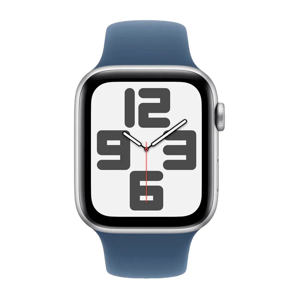 Умные часы Apple Watch SE 2 (2024) GPS, 44mm, Silver Aluminium Case with Sport Band M/L, Denim (Серебристый)