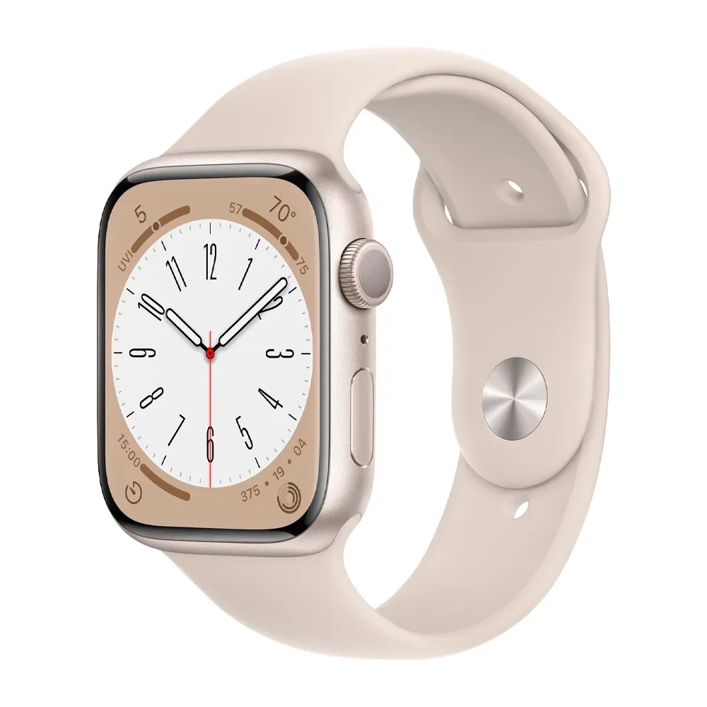 Умные часы Apple Watch Series 8 GPS, 45mm, Aluminium Case with Sport Band M/L, Starlight (Сияющая звезда)