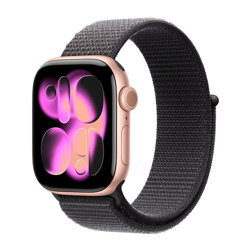 Умные часы Apple Watch Series 11 GPS, 42mm, Rose Gold Aluminium Case with Dark Gray Sport Loop