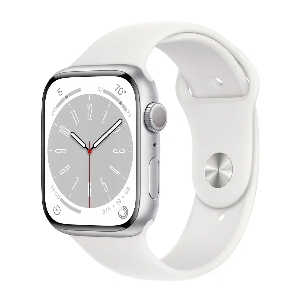 Умные часы Apple Watch Series 8 GPS, 45mm, Aluminium Case with Sport Band S/M, Silver (Серебристый)