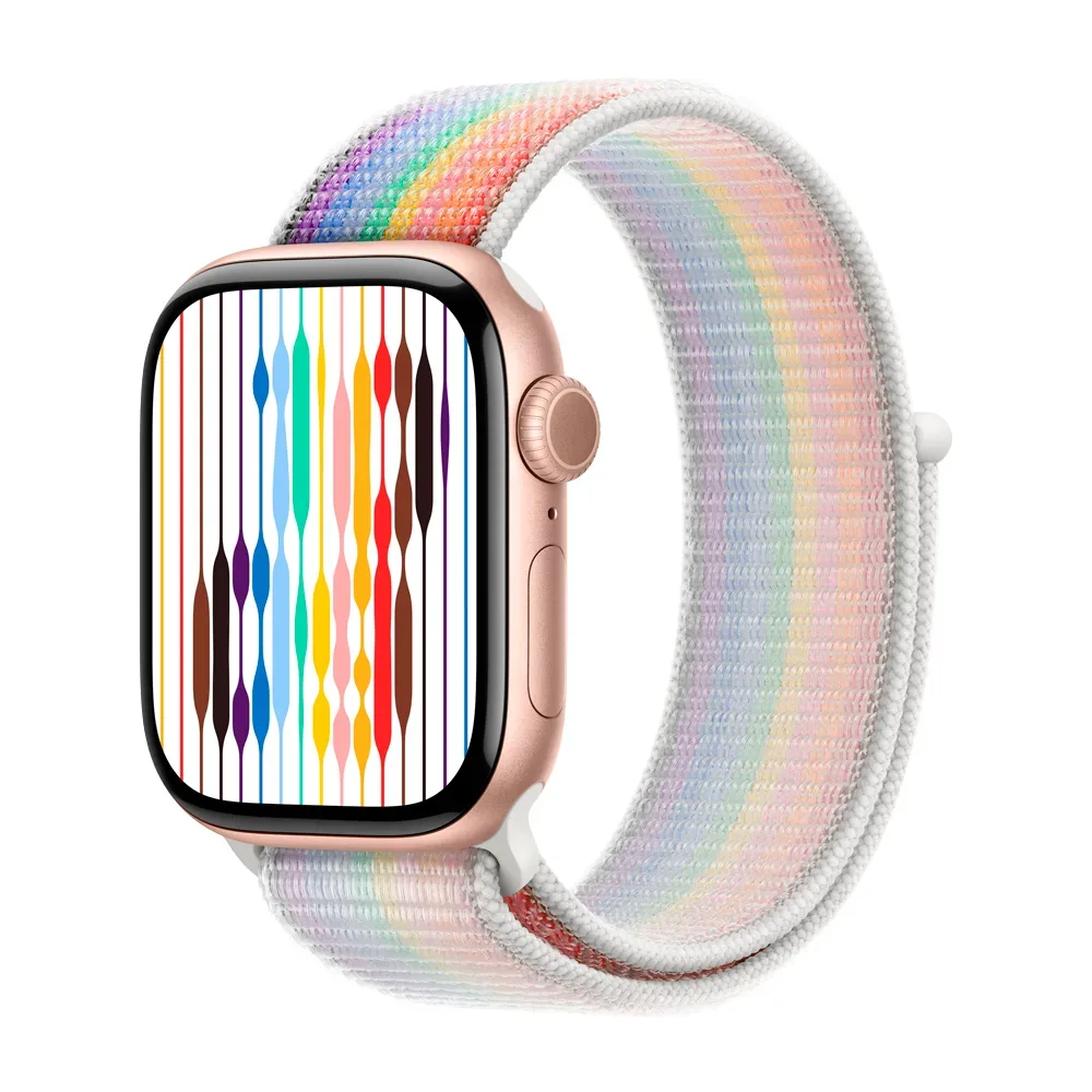 Умные часы Apple Watch Series 11 GPS, 42mm, Rose Gold Aluminium Case with Pride Edition Sport Loop
