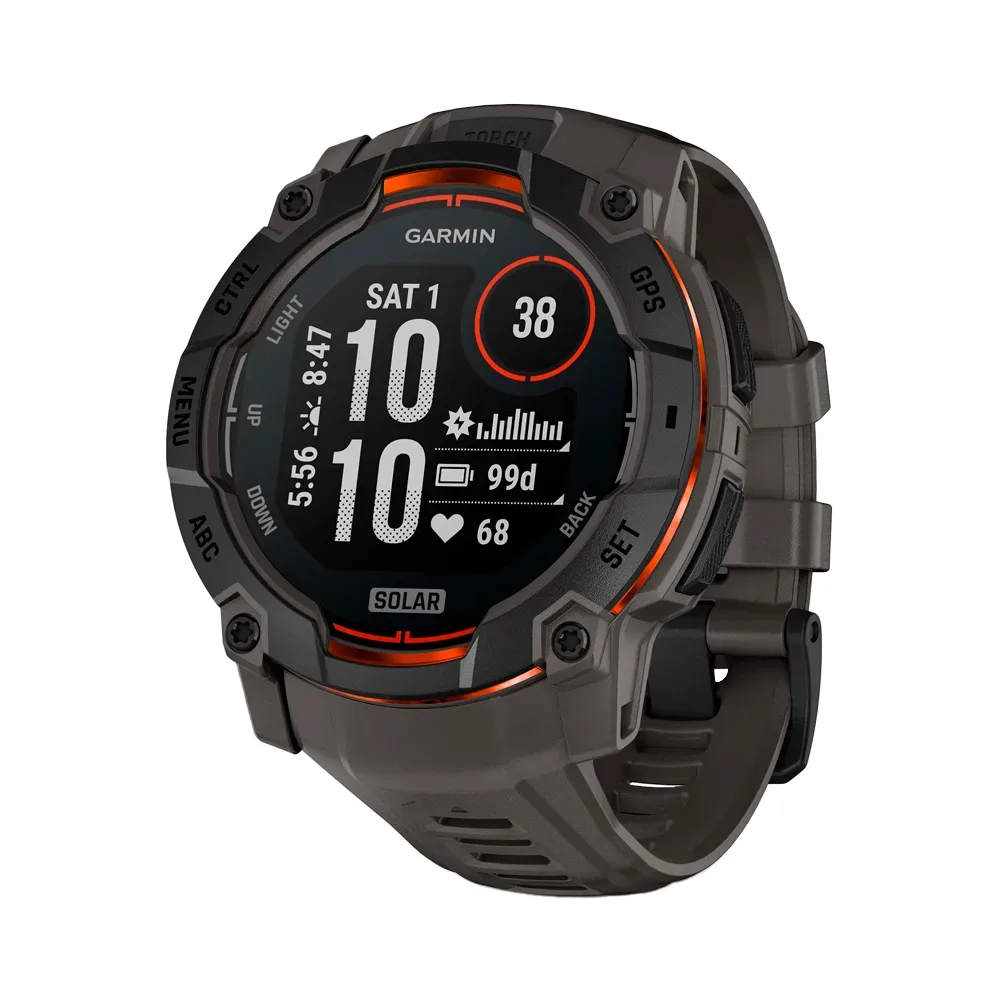 Умные часы Garmin Instinct 3, 50mm, Solar Black / Charcoal Band (010-02935-00)