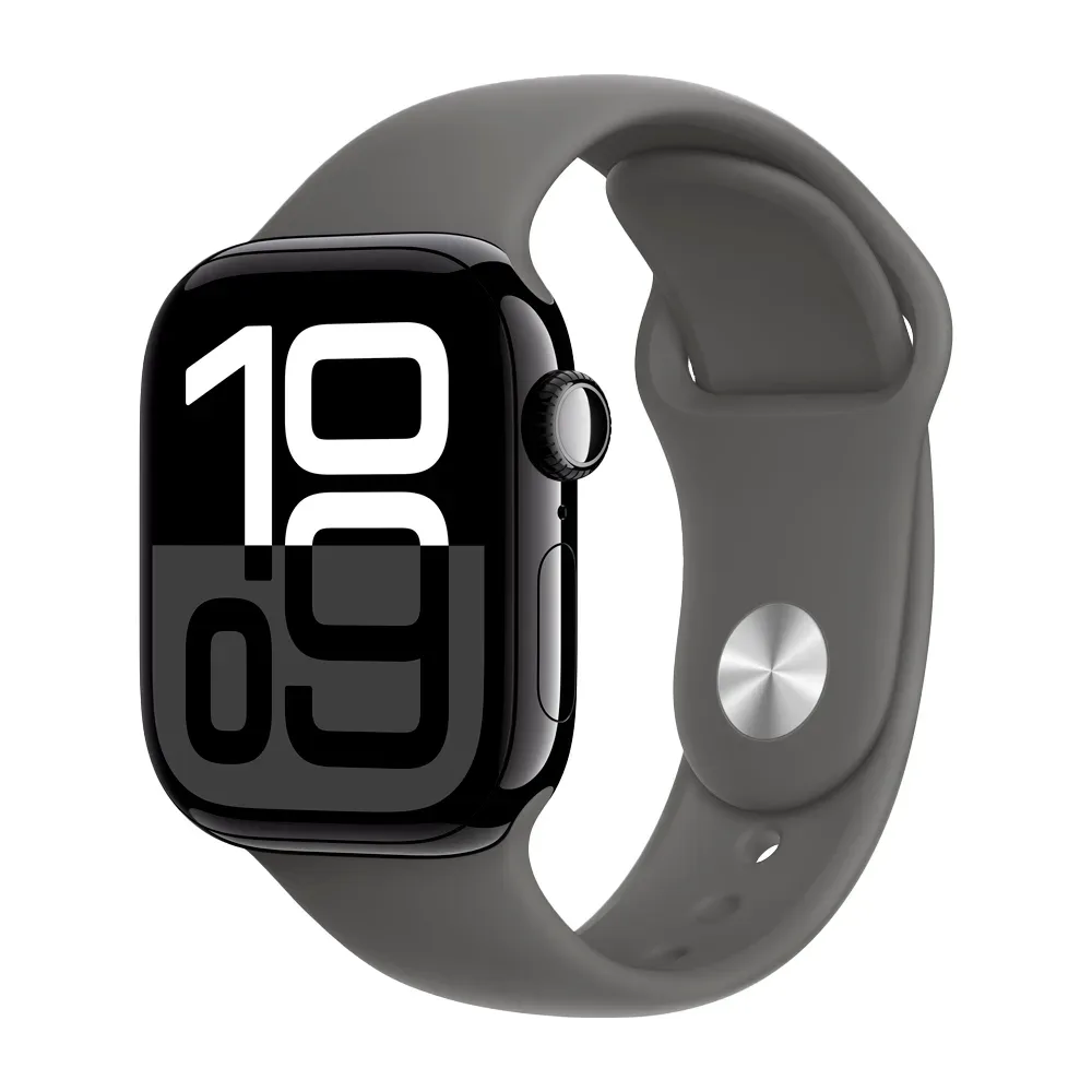 Умные часы Apple Watch Series 10 GPS, 42mm, Jet Black Aluminium Case with Sport Band M/L, Stone Gray (Черный)
