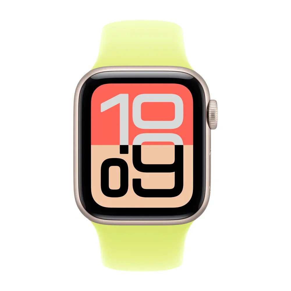 Умные часы Apple Watch SE 3 (2025) GPS, 40mm, Starlight Aluminium Case with Neon Yellow Sport Band, M/L
