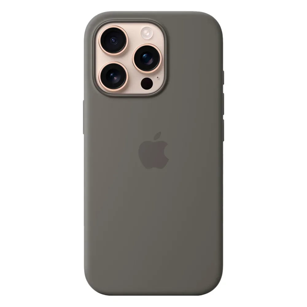 Силиконовый чехол с поддержкой MagSafe Apple Silicone Case для iPhone 16 Pro, Stone Gray (Каменно-серый)
