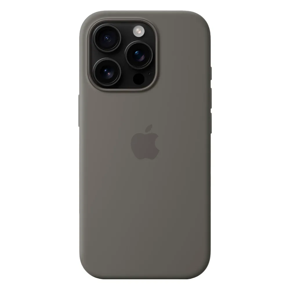 Силиконовый чехол с поддержкой MagSafe Apple Silicone Case для iPhone 16 Pro, Stone Gray (Каменно-серый)