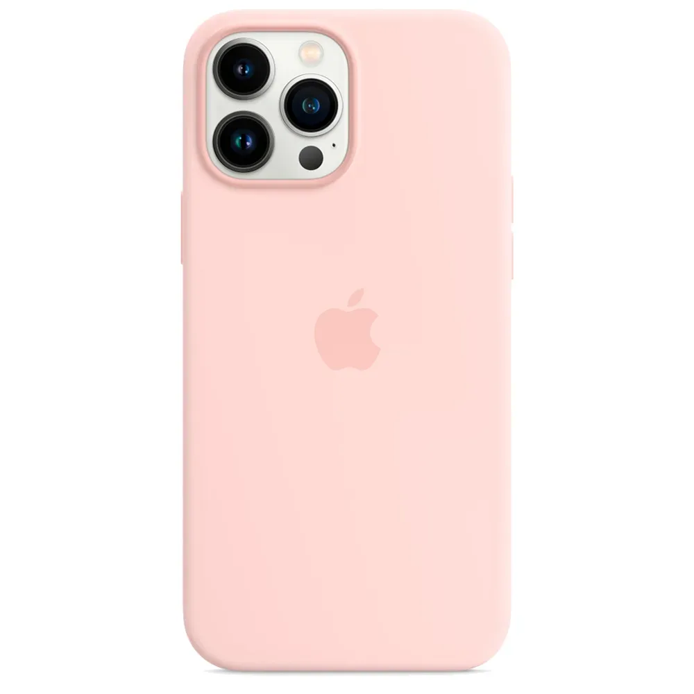 Силиконовый чехол с поддержкой MagSafe Apple Silicone Case для iPhone 13 Pro Max, Chalk Pink (Розовый мел)
