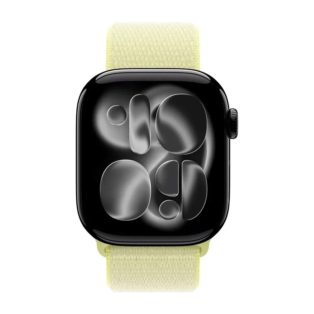 Умные часы Apple Watch Series 11 GPS, 42mm, Jet Black Aluminium Case with Neon Yellow Sport Loop