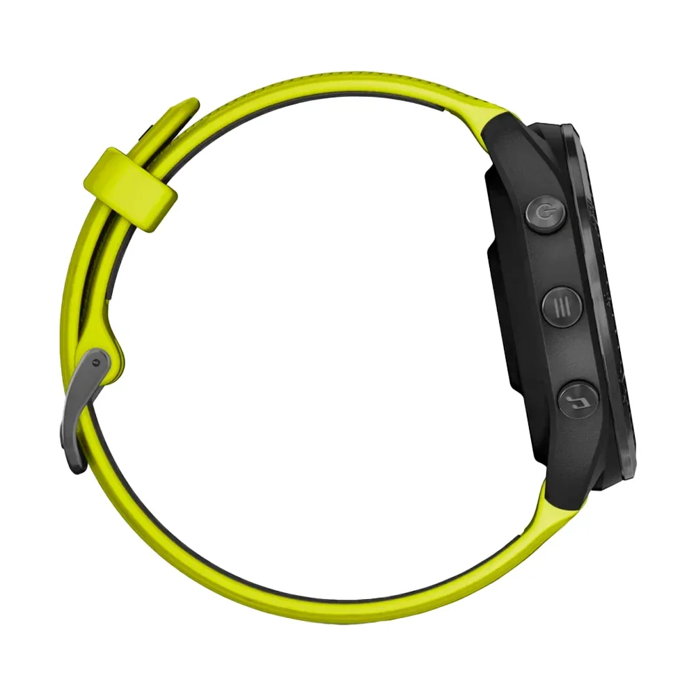 Умные часы Garmin Forerunner 965, 47.1mm, Carbon Gray DLC Titanium Bezel with Black Case and Amp Yellow/Black Silicone Band (010-02809-12)