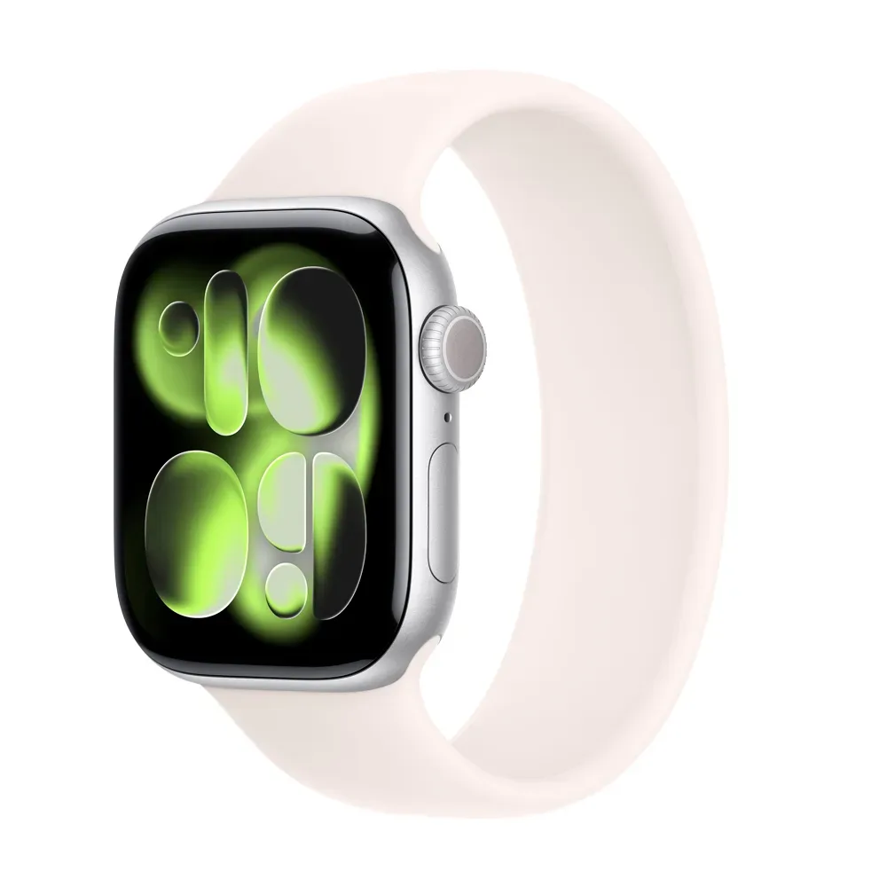 Умные часы Apple Watch Series 11 GPS, 42mm, Silver Aluminium Case with Light Blush Solo Loop