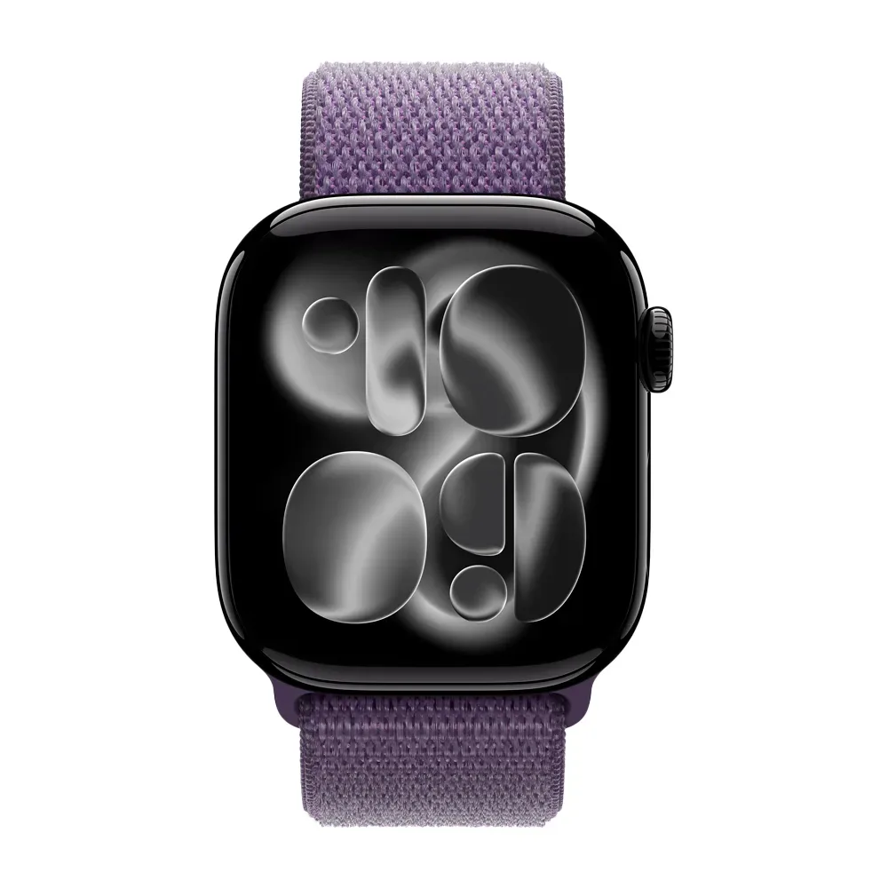 Умные часы Apple Watch Series 11 GPS, 42mm, Jet Black Aluminium Case with Purple Fog Sport Loop