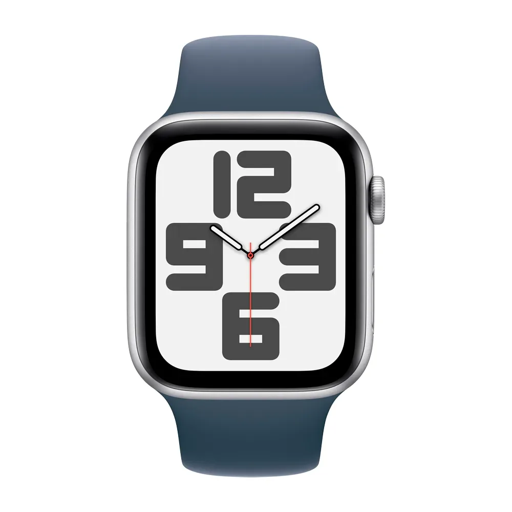 Умные часы Apple Watch SE 2 (2023) GPS, 44mm, Aluminium Case with Sport Band S/M, Silver/Storm Blue (Серебристый/синий)