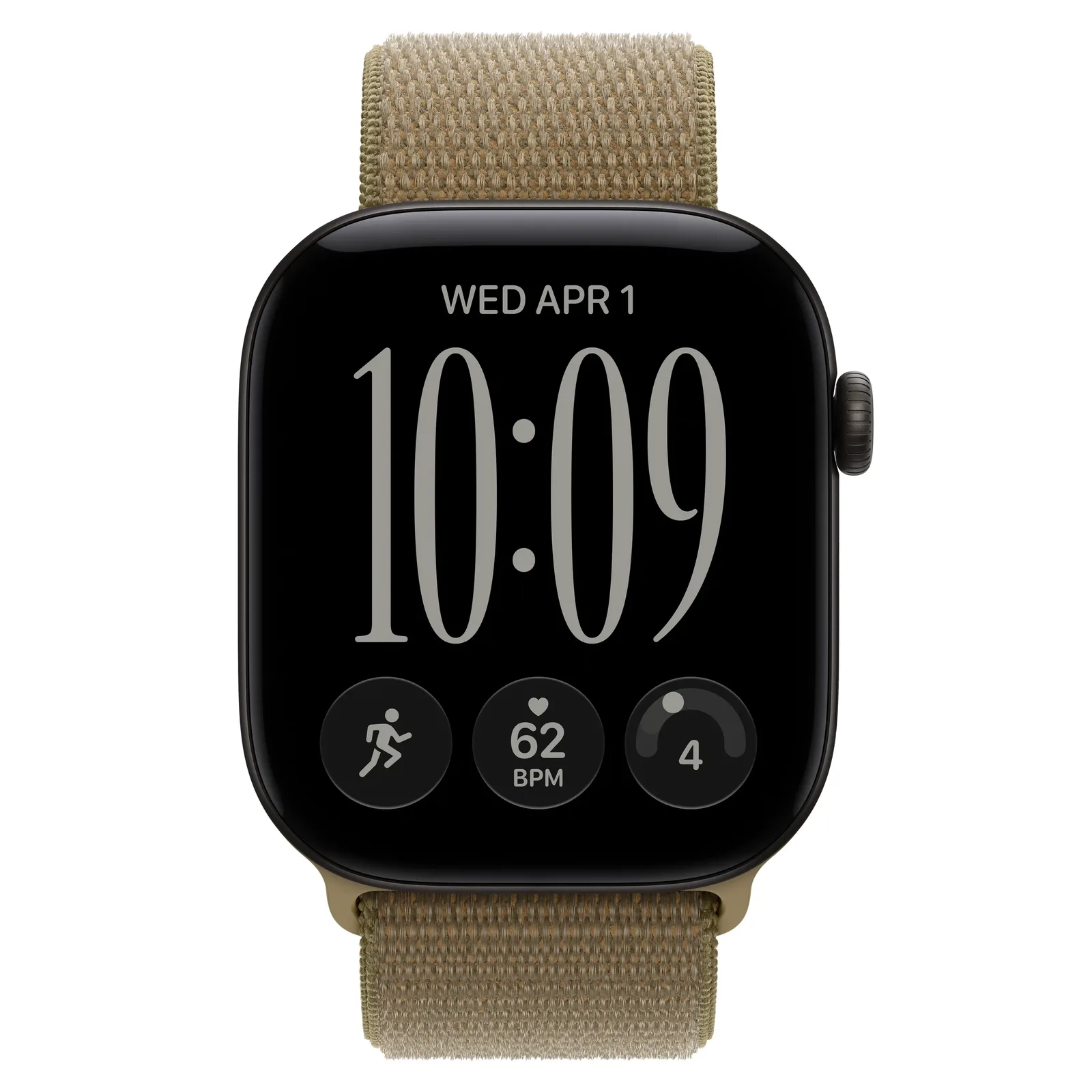 Умные часы Apple Watch Series 12 GPS, 46mm, Black Aluminum Case with Olive Sport Loop