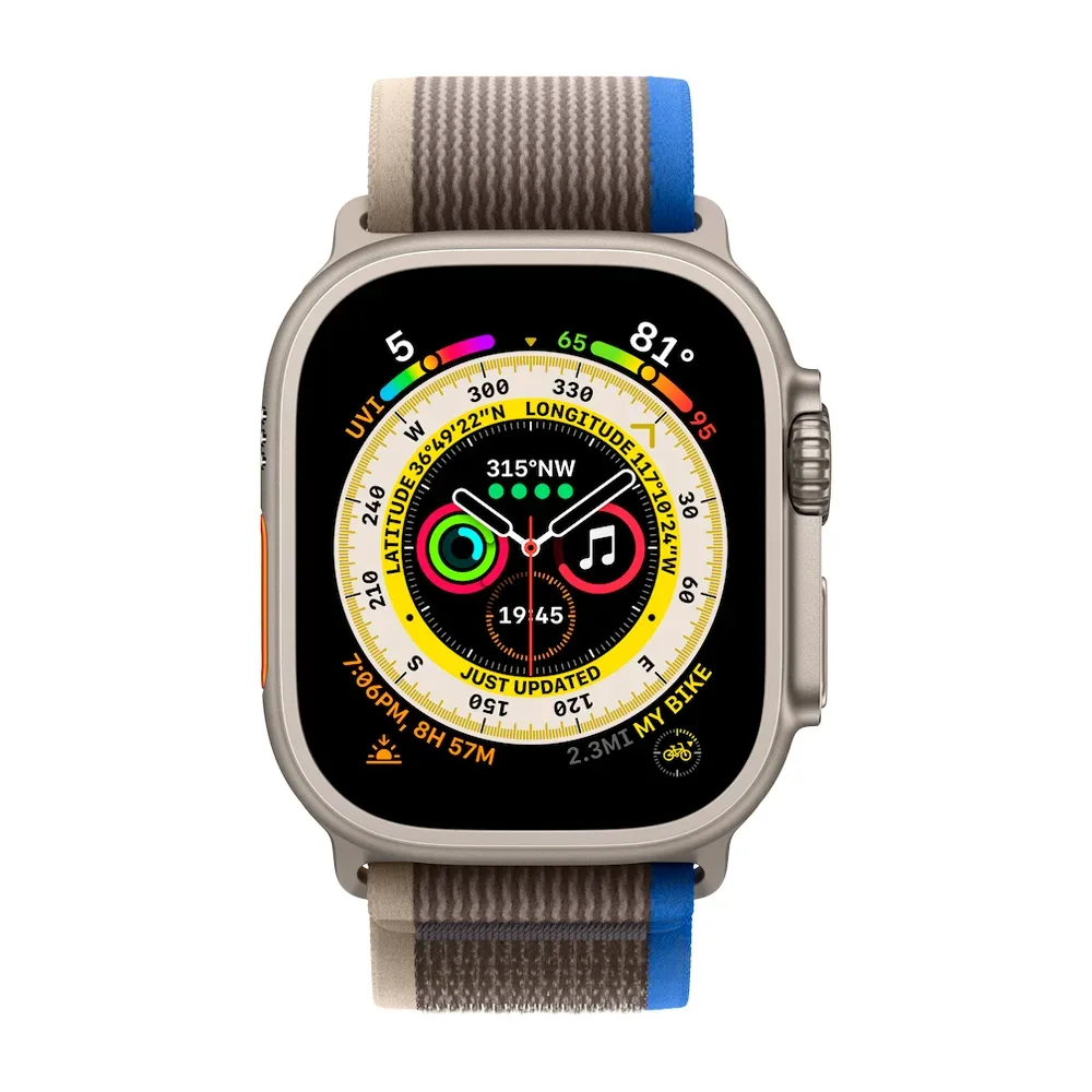 Умные часы Apple Watch Ultra GPS + Cellular, 49mm, Trail Loop S/M, Blue/Gray (Синий / Серый)