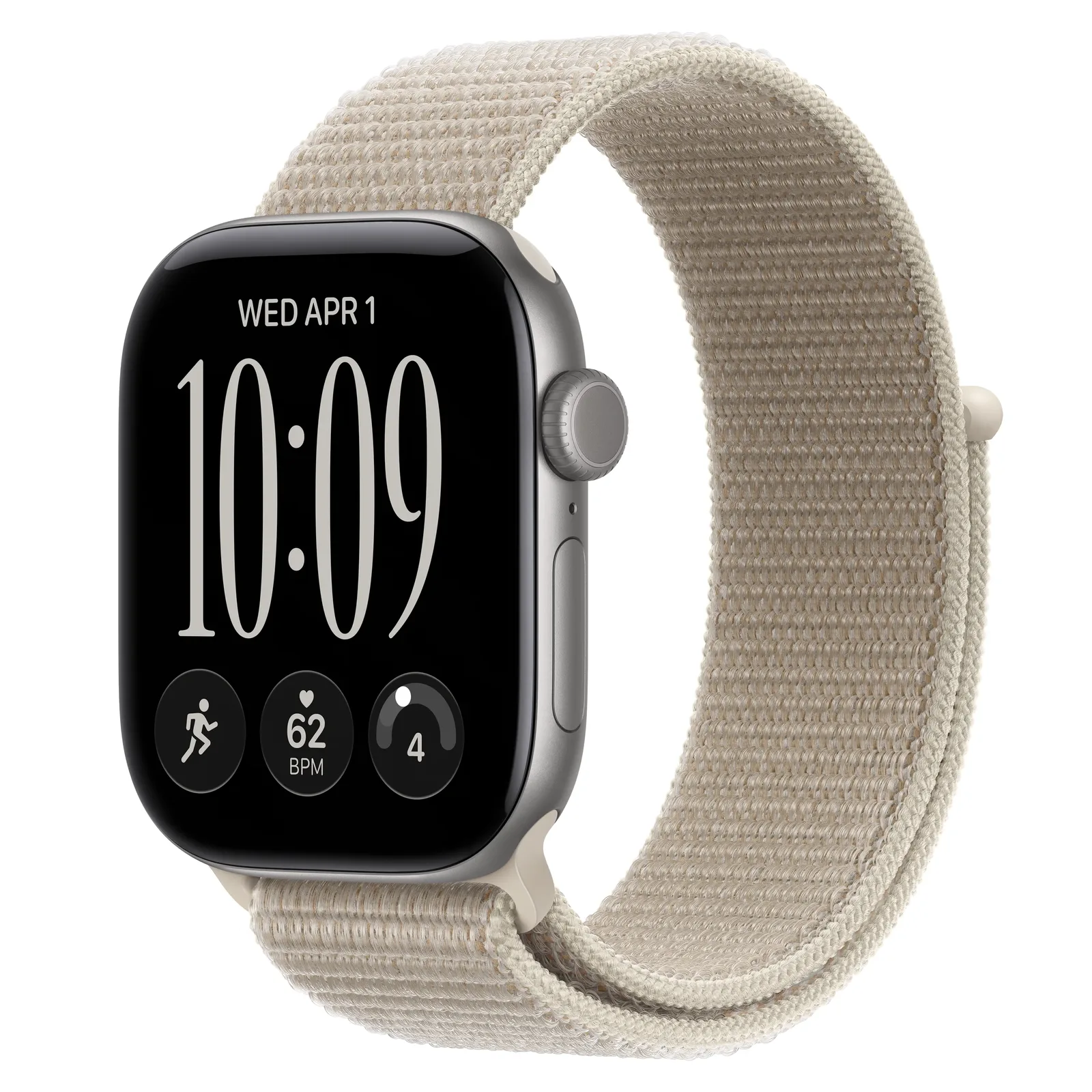 Умные часы Apple Watch Series 12 GPS, 42mm, Space Gray Aluminum Case with Limestone Sport Loop