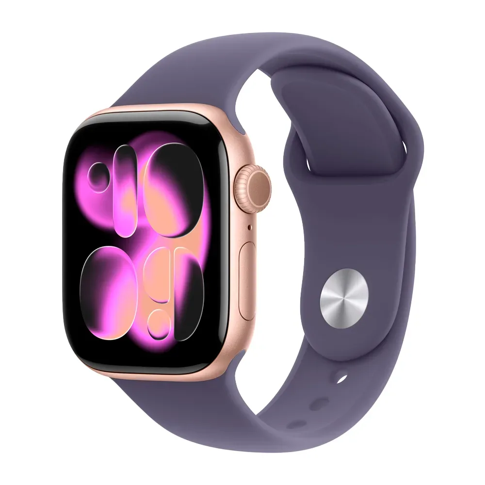 Умные часы Apple Watch Series 11 GPS, 42mm, Rose Gold Aluminium Case with Purple Fog Sport Band, S/M