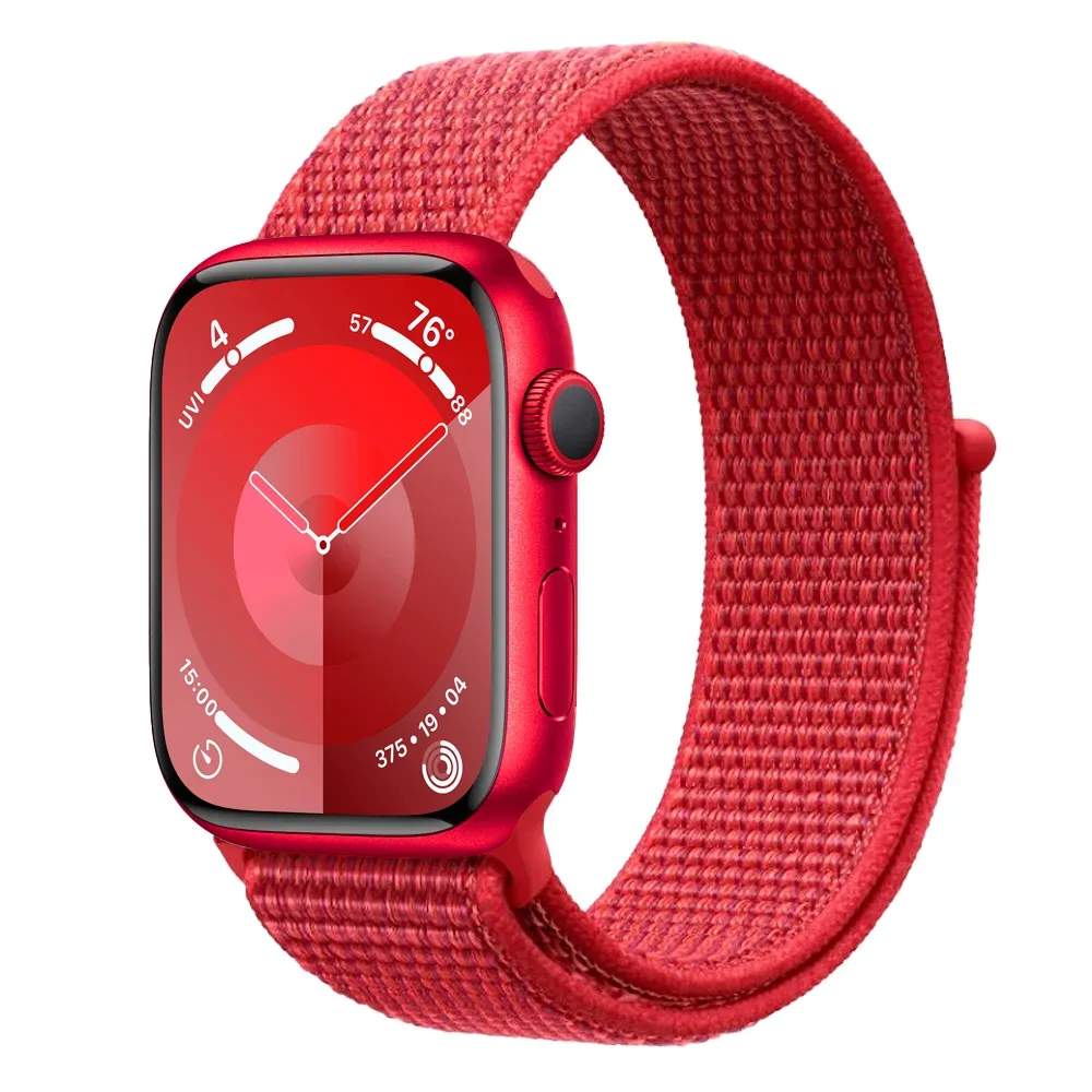 Умные часы Apple Watch Series 9 GPS, 45mm, Aluminium Case with Sport Loop, Red (Красный)