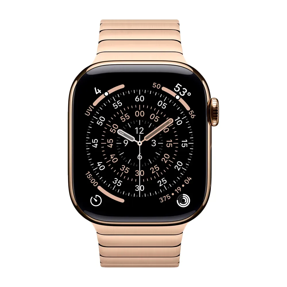 Умные часы Apple Watch Series 11 GPS + Cellular, 42mm, Gold Titanium Case with Gold Link Bracelet
