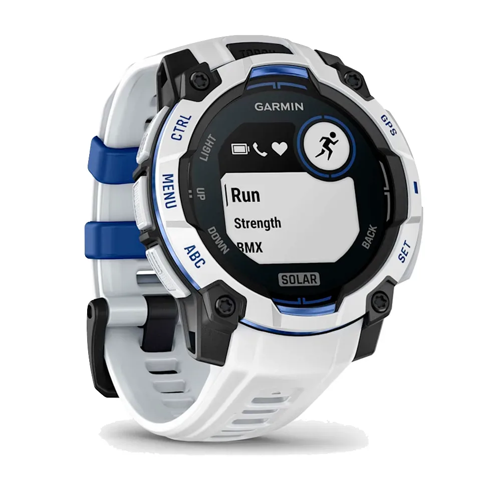 Умные часы Garmin Instinct 3, 45mm, Solar Whitestone with Whitestone/Bolt Blue Band (010-02934-03)