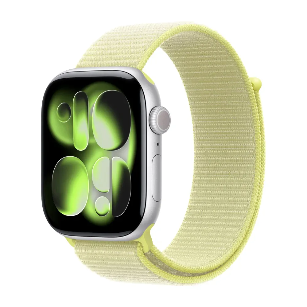 Умные часы Apple Watch Series 11 GPS, 46mm, Silver Aluminium Case with Neon Yellow Sport Loop