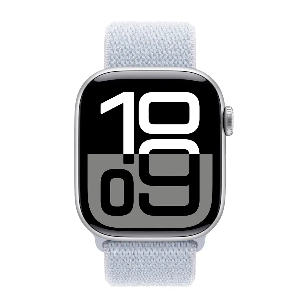 Умные часы Apple Watch Series 10 GPS, 42mm, Silver Aluminium Case with Sport Loop, Blue Cloud