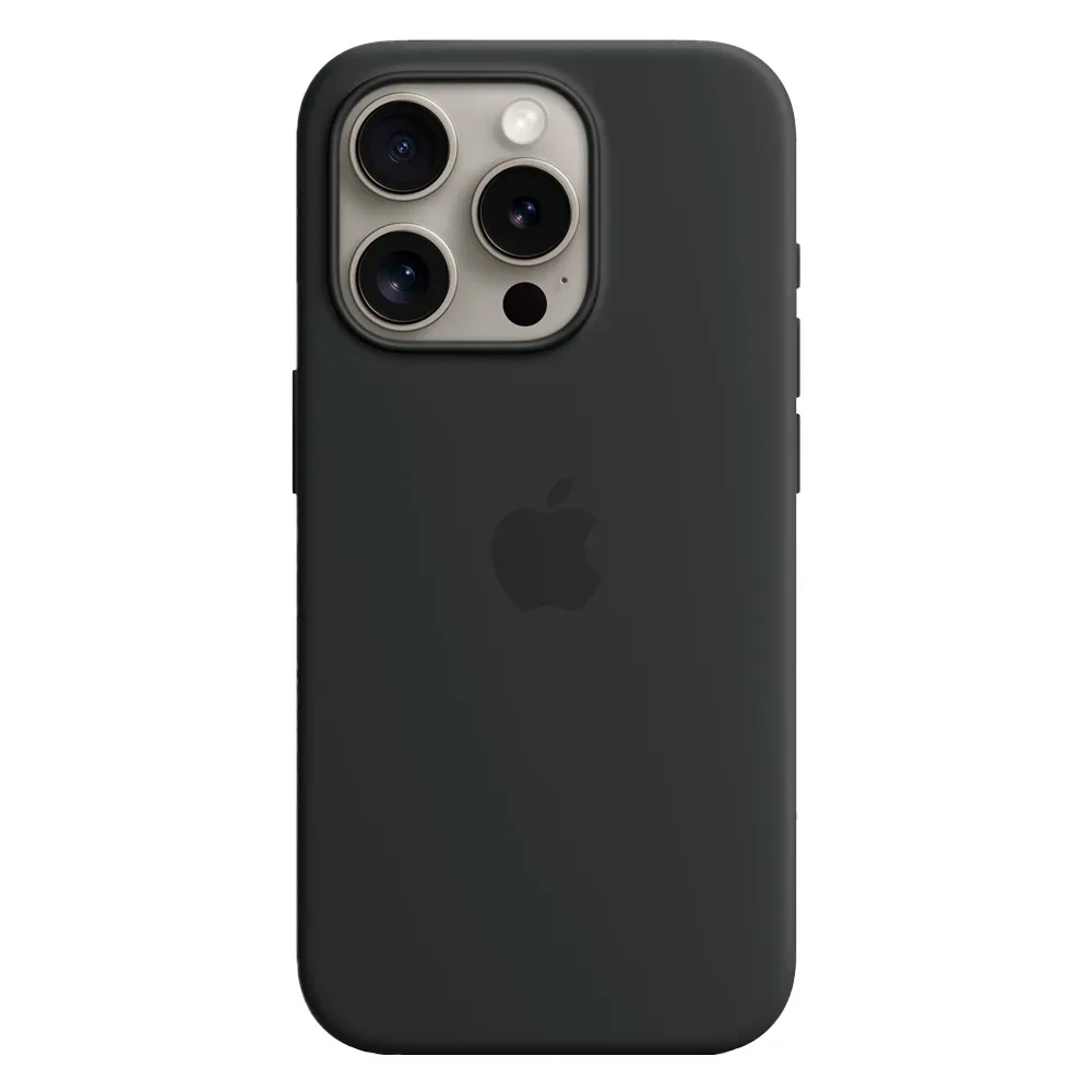 Силиконовый чехол с поддержкой MagSafe Apple Silicone Case для iPhone 15 Pro, Black (Черный)