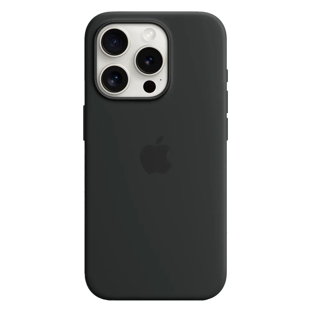 Силиконовый чехол с поддержкой MagSafe Apple Silicone Case для iPhone 15 Pro, Black (Черный)