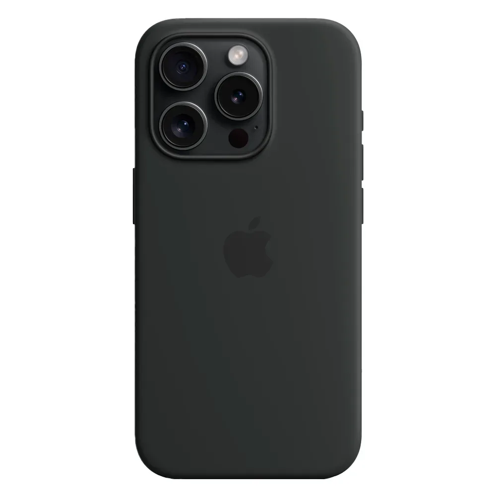 Силиконовый чехол с поддержкой MagSafe Apple Silicone Case для iPhone 15 Pro, Black (Черный)