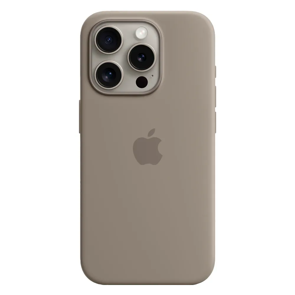 Силиконовый чехол с поддержкой MagSafe Apple Silicone Case для iPhone 15 Pro, Clay (Пепельно-коричневый)