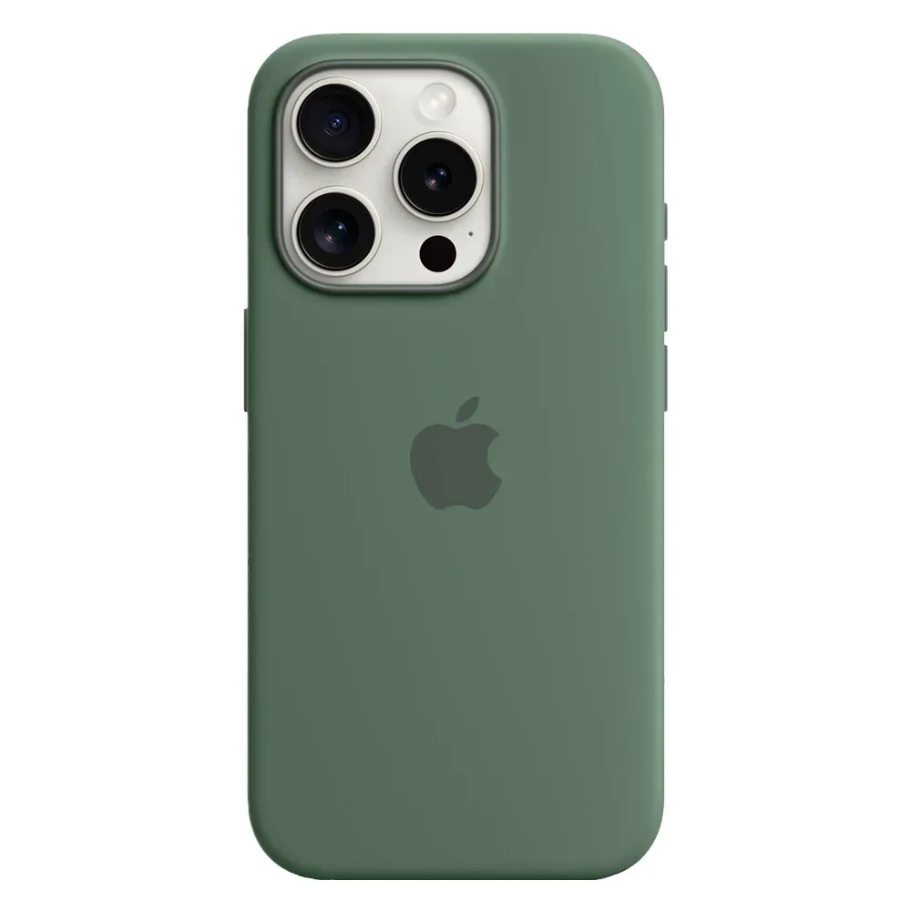 Силиконовый чехол с поддержкой MagSafe Apple Silicone Case для iPhone 15 Pro, Cypress (Кипарис)