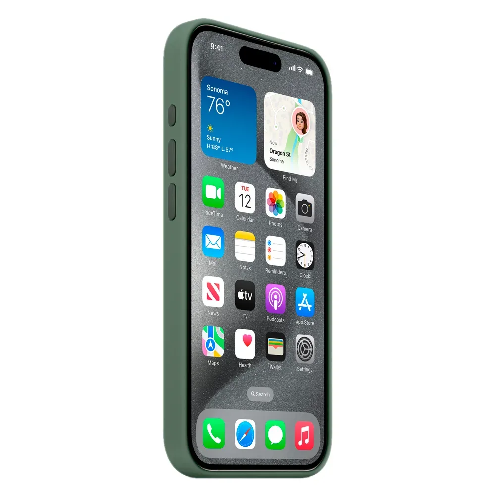 Силиконовый чехол с поддержкой MagSafe Apple Silicone Case для iPhone 15 Pro, Cypress (Кипарис)