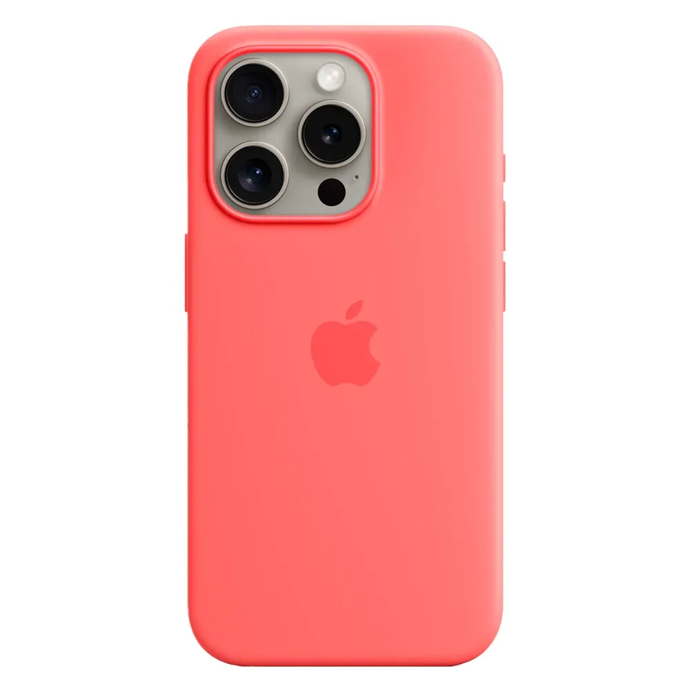 Силиконовый чехол с поддержкой MagSafe Apple Silicone Case для iPhone 15 Pro, Guava (Спелая гуава)
