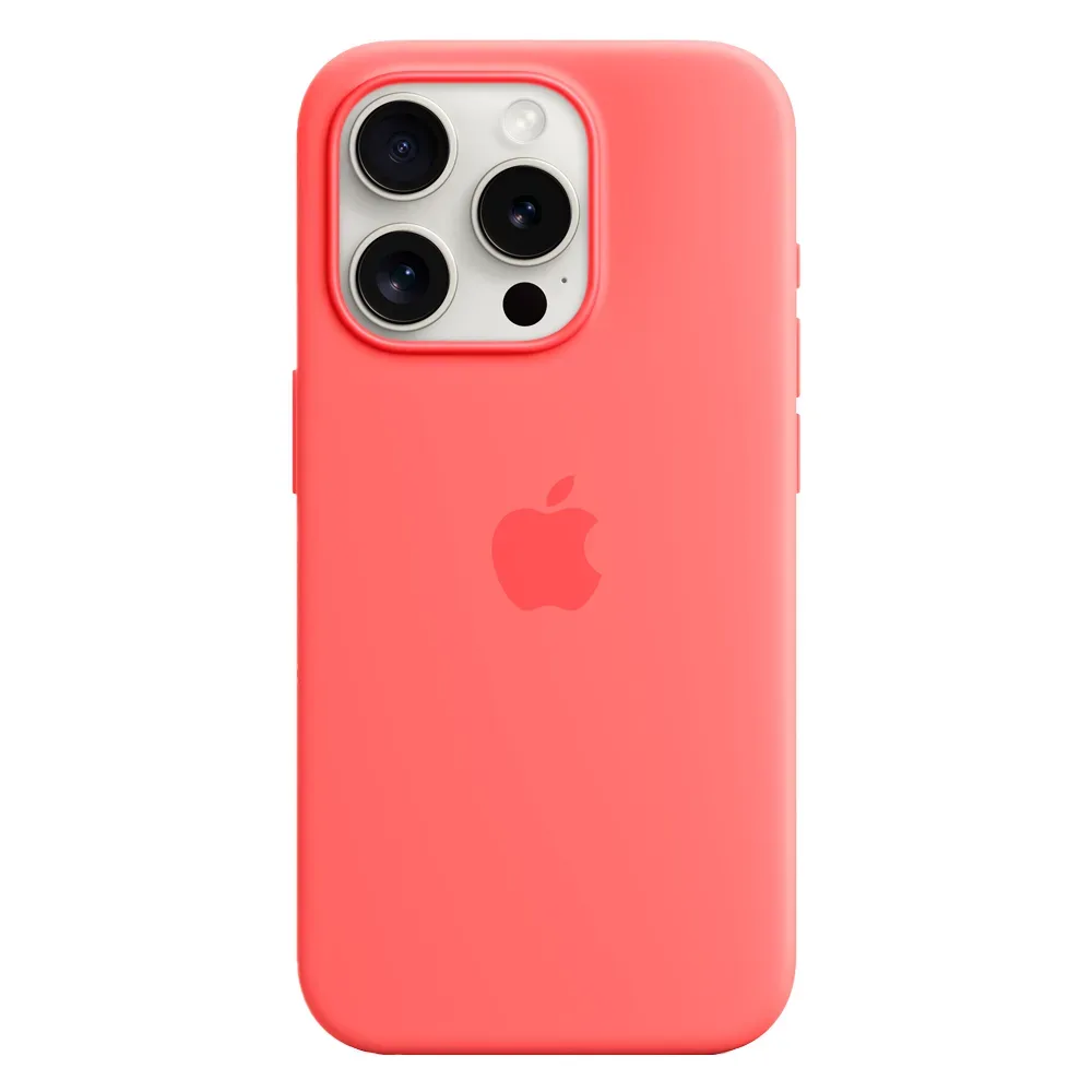 Силиконовый чехол с поддержкой MagSafe Apple Silicone Case для iPhone 15 Pro, Guava (Спелая гуава)