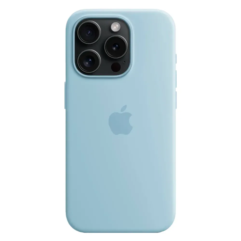 Силиконовый чехол с поддержкой MagSafe Apple Silicone Case для iPhone 15 Pro, Light Blue (Светло-голубой)