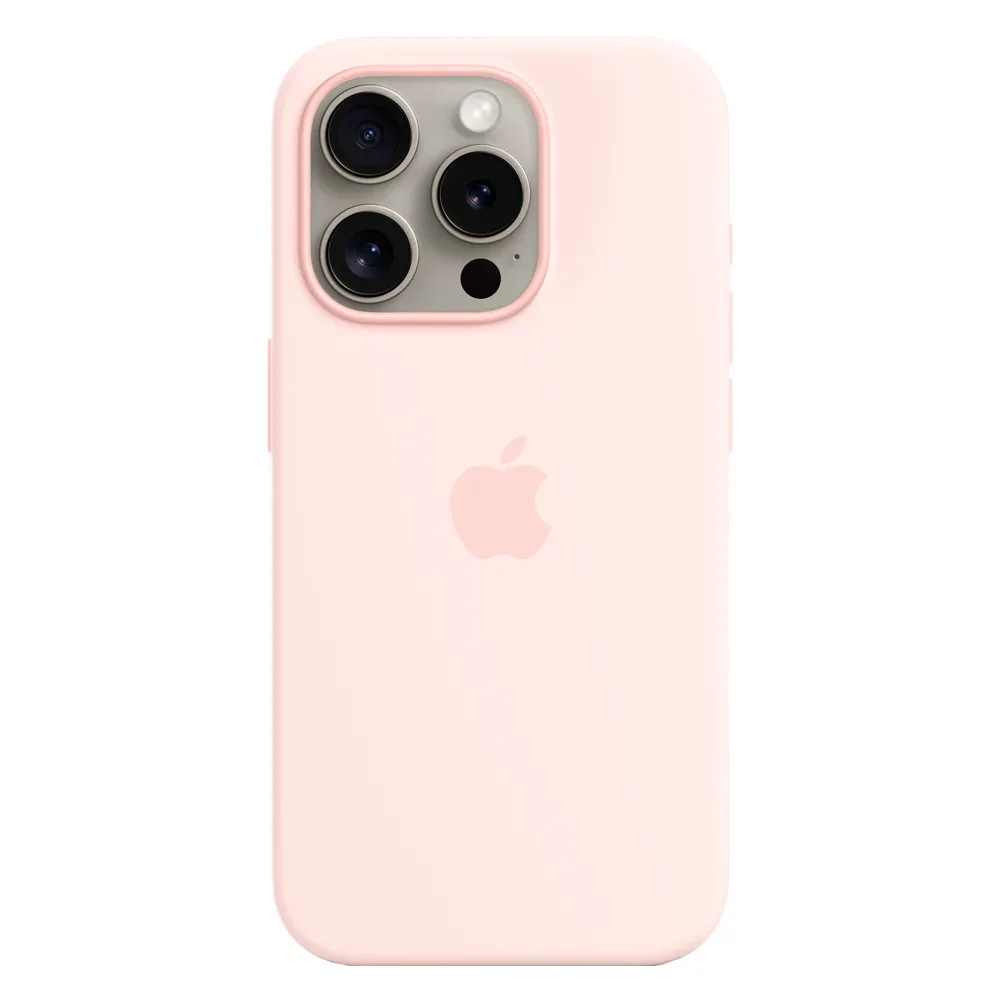 Силиконовый чехол с поддержкой MagSafe Apple Silicone Case для iPhone 15 Pro, Light Pink (Светло-розовый)