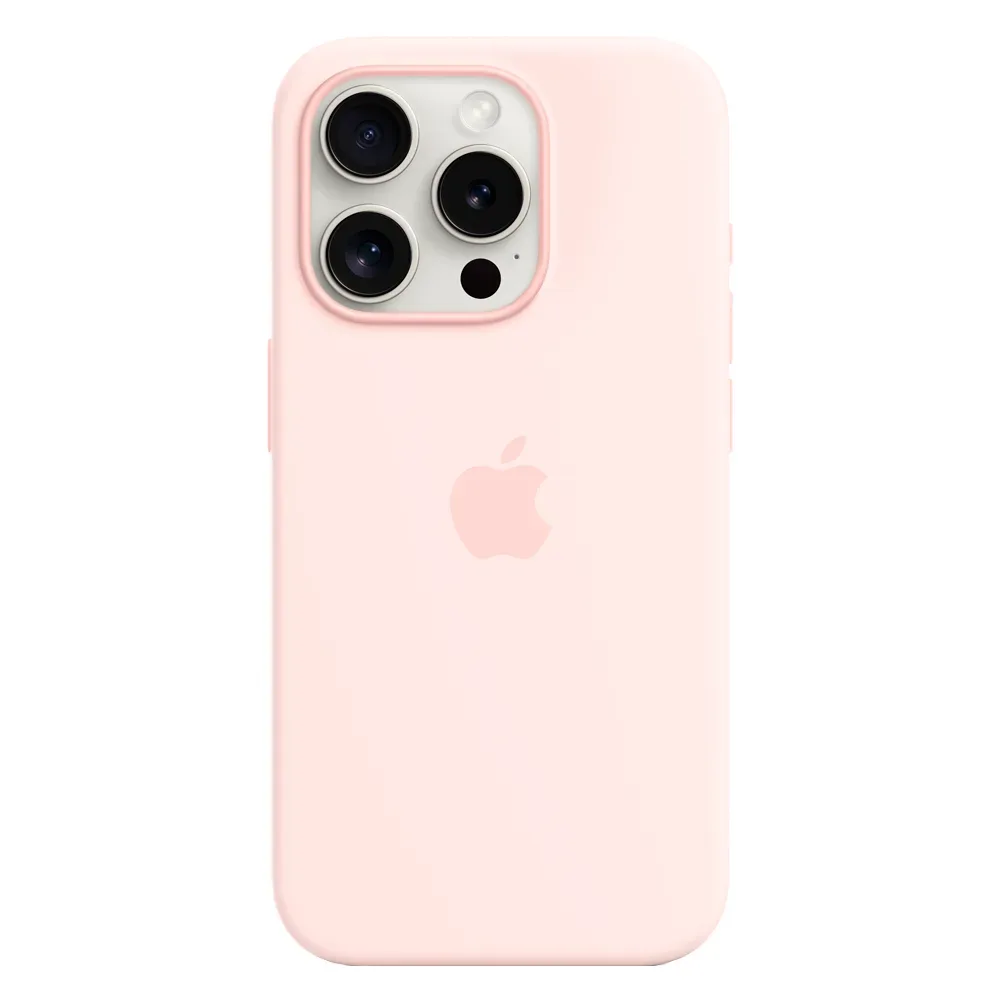 Силиконовый чехол с поддержкой MagSafe Apple Silicone Case для iPhone 15 Pro, Light Pink (Светло-розовый)