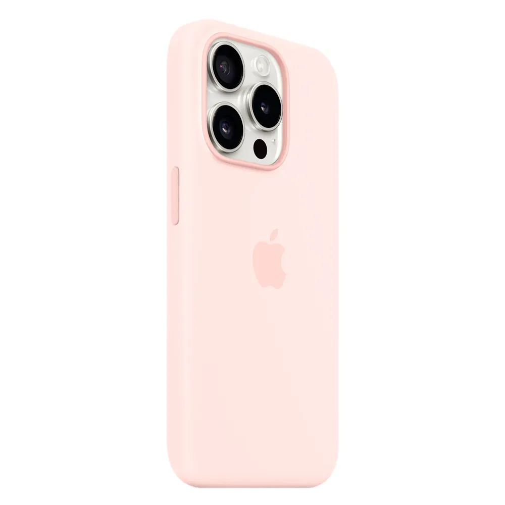 Силиконовый чехол с поддержкой MagSafe Apple Silicone Case для iPhone 15 Pro, Light Pink (Светло-розовый)