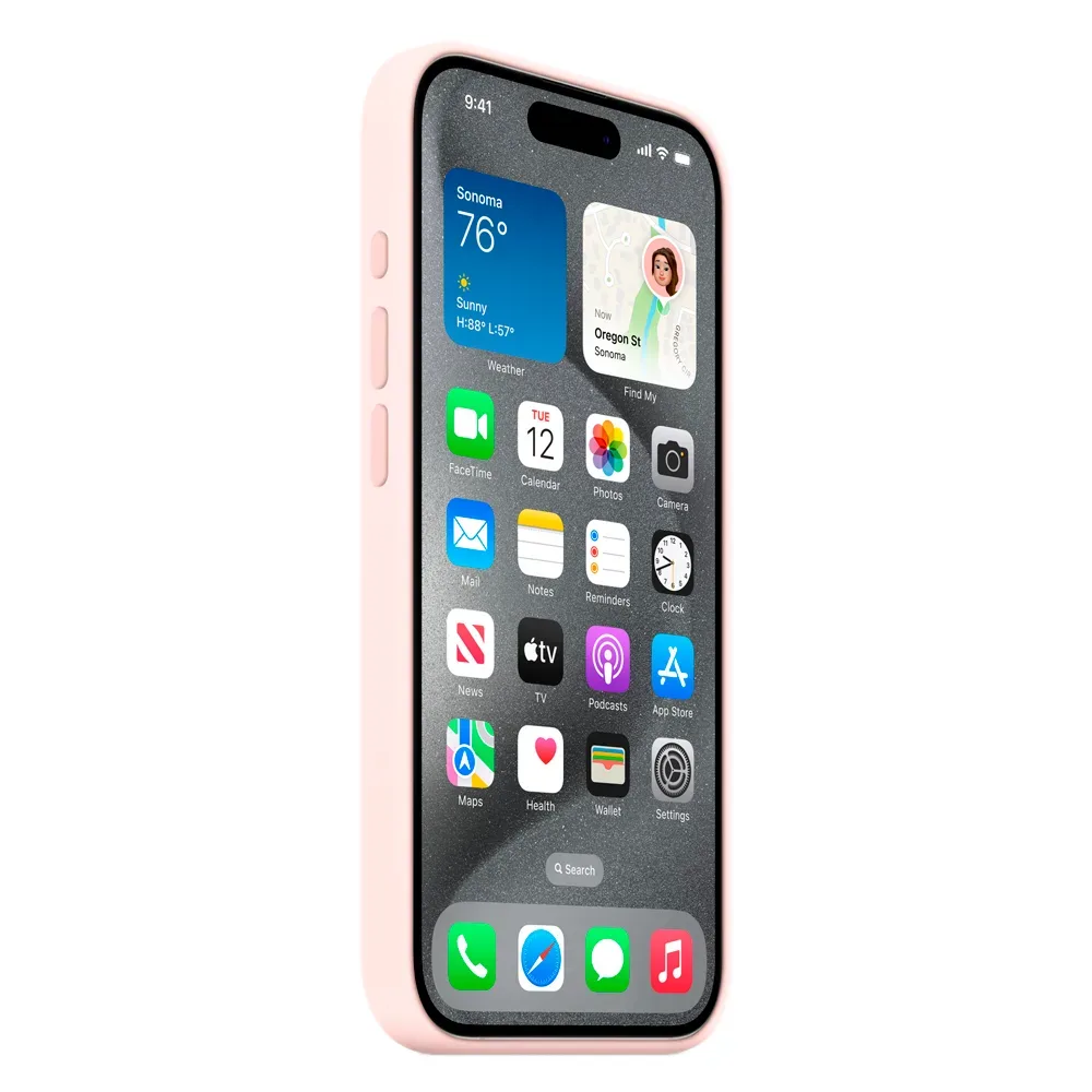 Силиконовый чехол с поддержкой MagSafe Apple Silicone Case для iPhone 15 Pro, Light Pink (Светло-розовый)