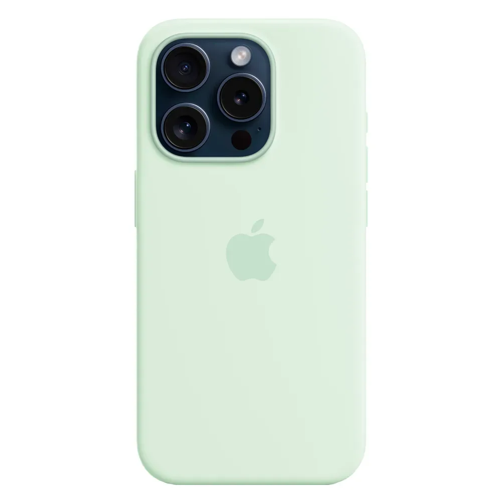 Силиконовый чехол с поддержкой MagSafe Apple Silicone Case для iPhone 15 Pro, Soft Mint (Пастельно-мятный)